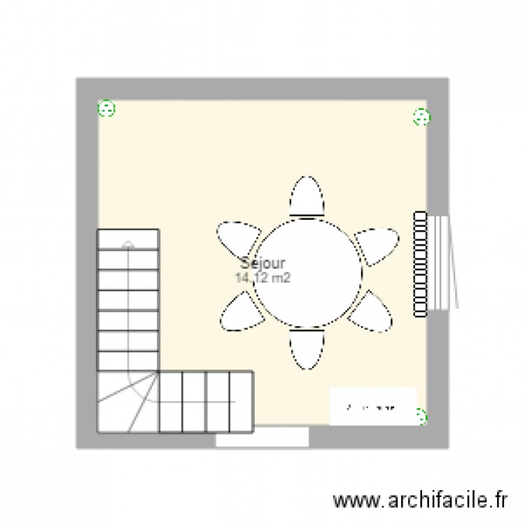 Séjour escalier combles. Plan de 0 pièce et 0 m2