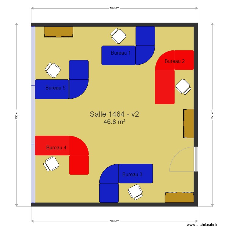 Bureau Salle 1654. Plan de 0 pièce et 0 m2