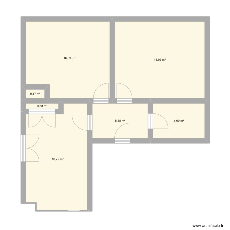 Morzine. Plan de 7 pièces et 64 m2