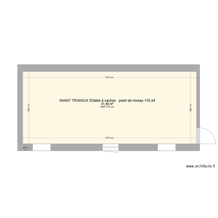 erp2. Plan de 1 pièce et 31 m2