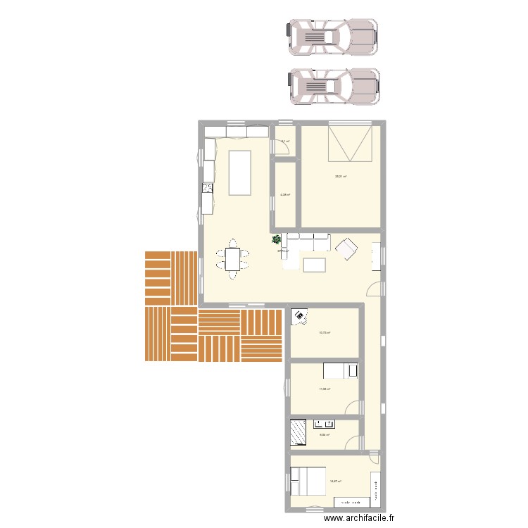 Plan2. Plan de 8 pièces et 142 m2