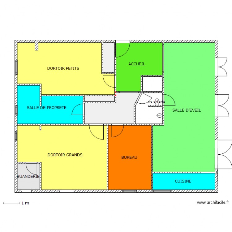 Creche. Plan de 0 pièce et 0 m2