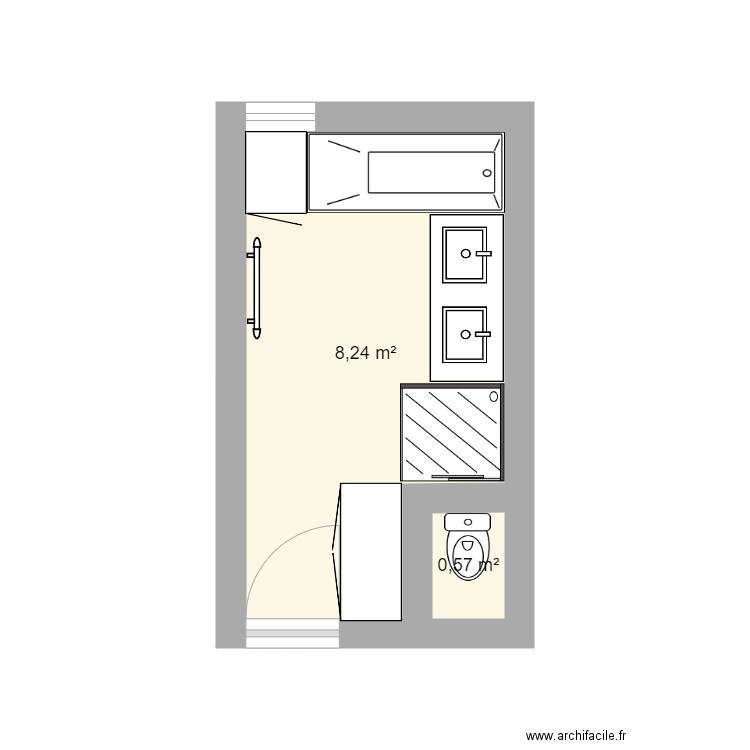 salle de bain. Plan de 0 pièce et 0 m2