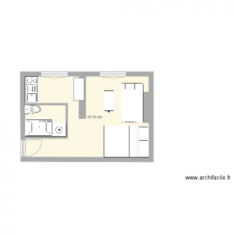 studio 20m2 recherche plus. Plan de 0 pièce et 0 m2