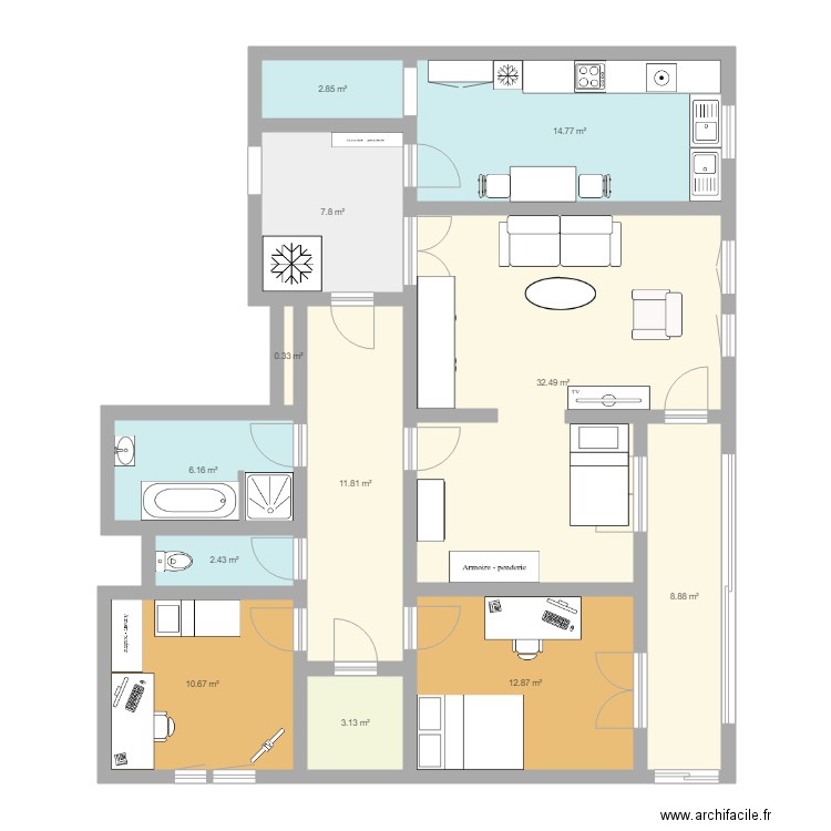 AppartPlaisir. Plan de 0 pièce et 0 m2