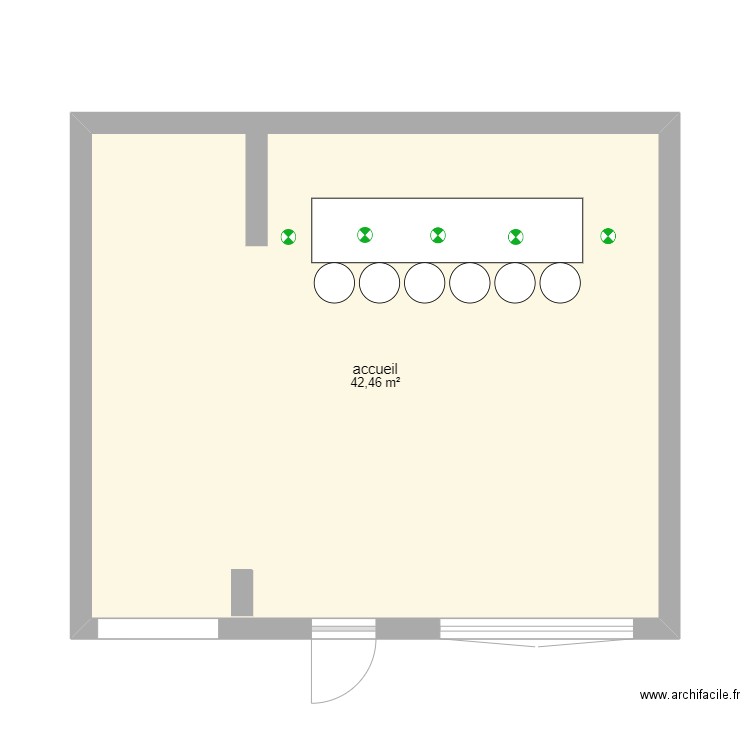 ggklj. Plan de 1 pièce et 42 m2