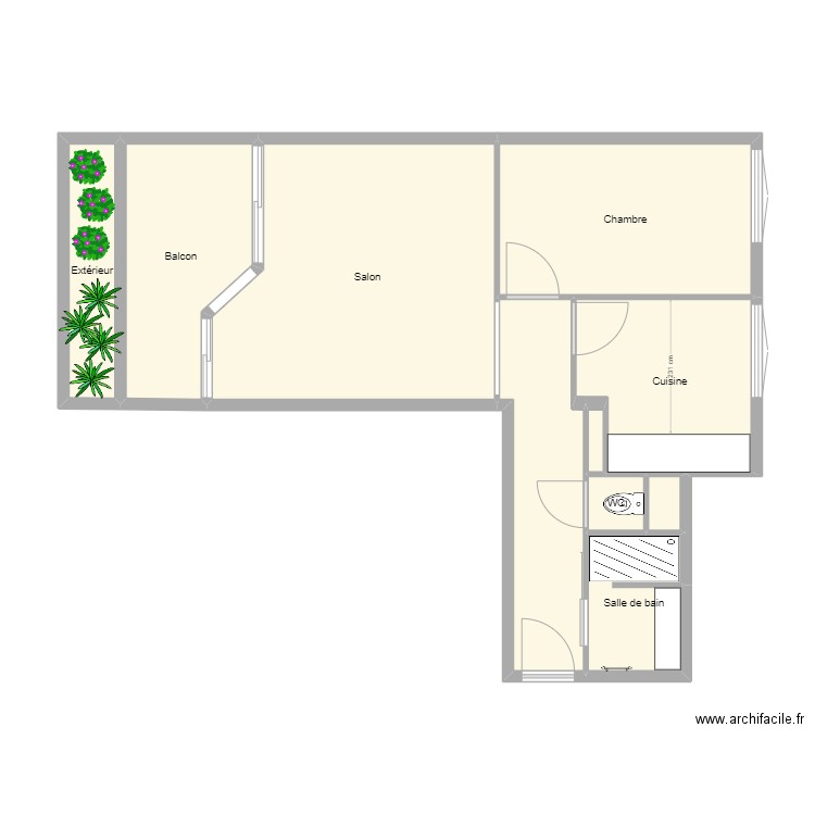 Villeurbanne 2. Plan de 10 pièces et 63 m2