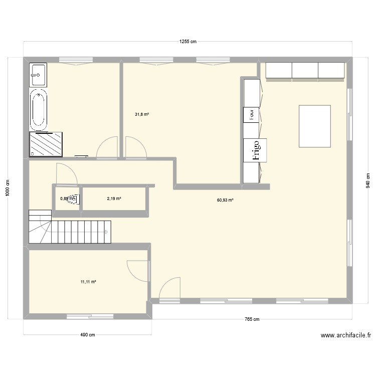 st nz 1er. Plan de 5 pièces et 112 m2