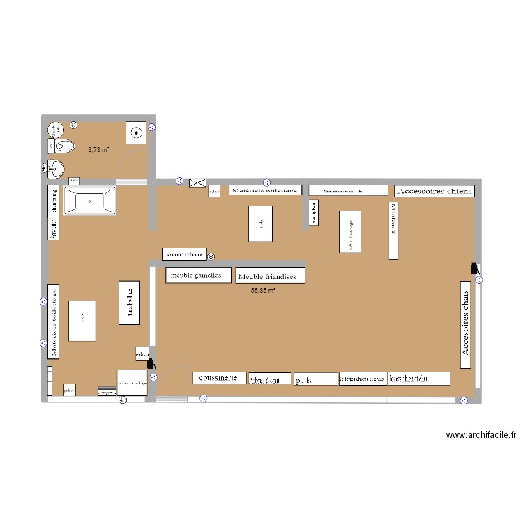 Espace canin. Plan de 0 pièce et 0 m2