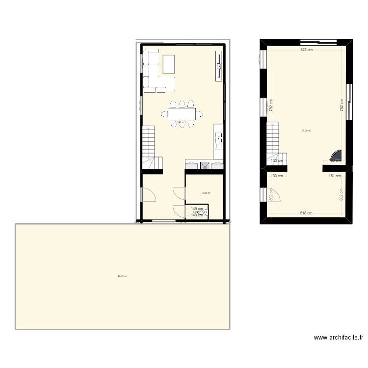 55 bis. Plan de 8 pièces et 214 m2