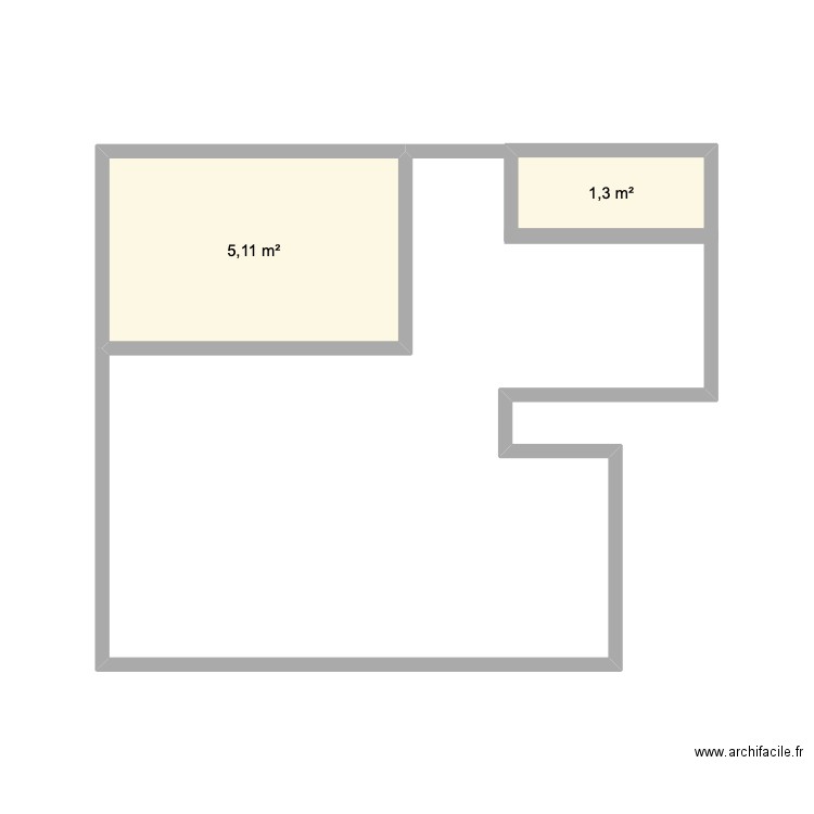 stage. Plan de 2 pièces et 6 m2