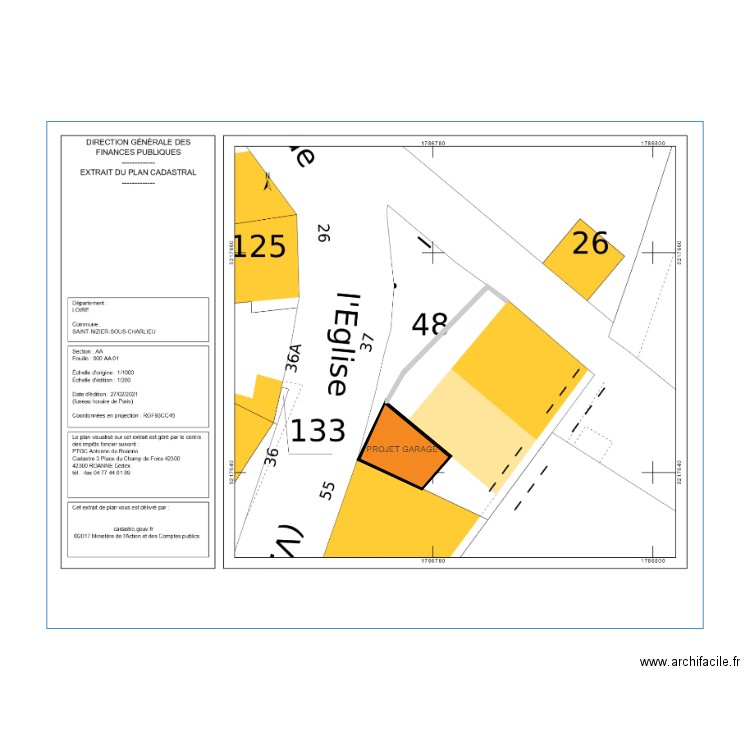 PLAN DE MASSE nouveau cadastre. Plan de 0 pièce et 0 m2