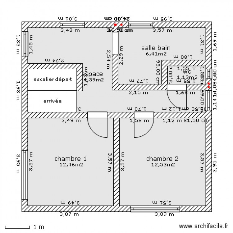 etage jalennes. Plan de 0 pièce et 0 m2