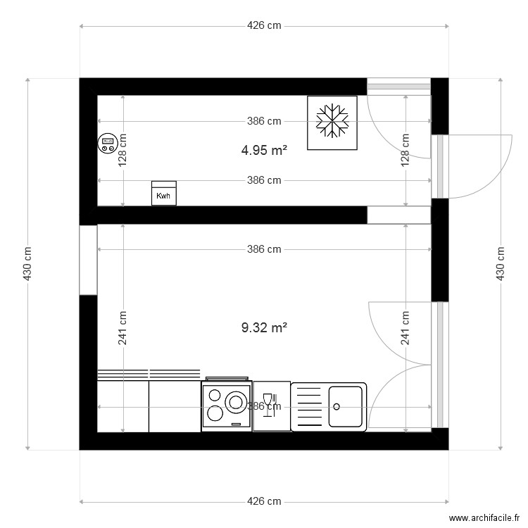 New cuisine 1. Plan de 0 pièce et 0 m2