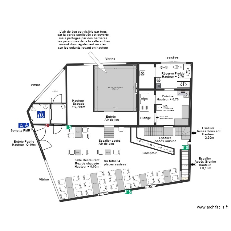 Plan du restaurant. Plan de 0 pièce et 0 m2