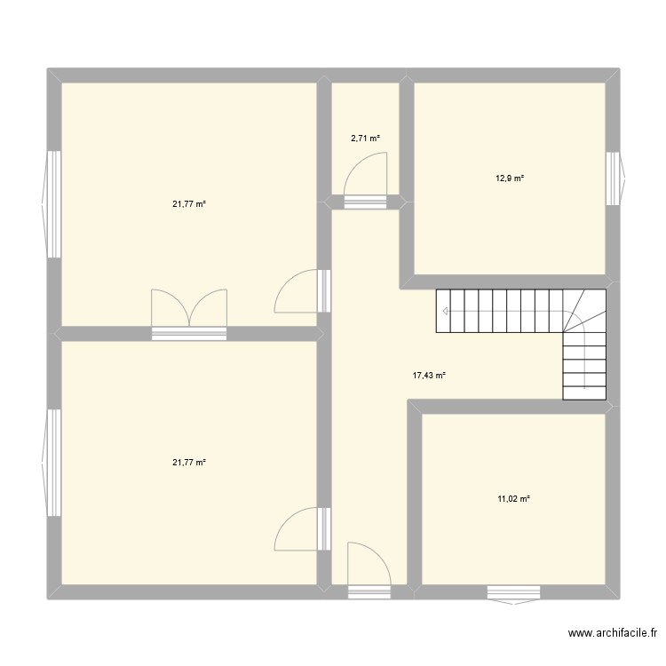 Chaville Manoir. Plan de 6 pièces et 88 m2