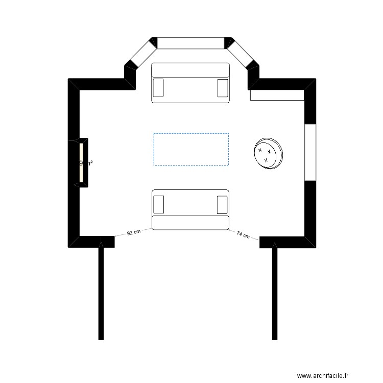 Salon maison. Plan de 1 pièce et 0 m2