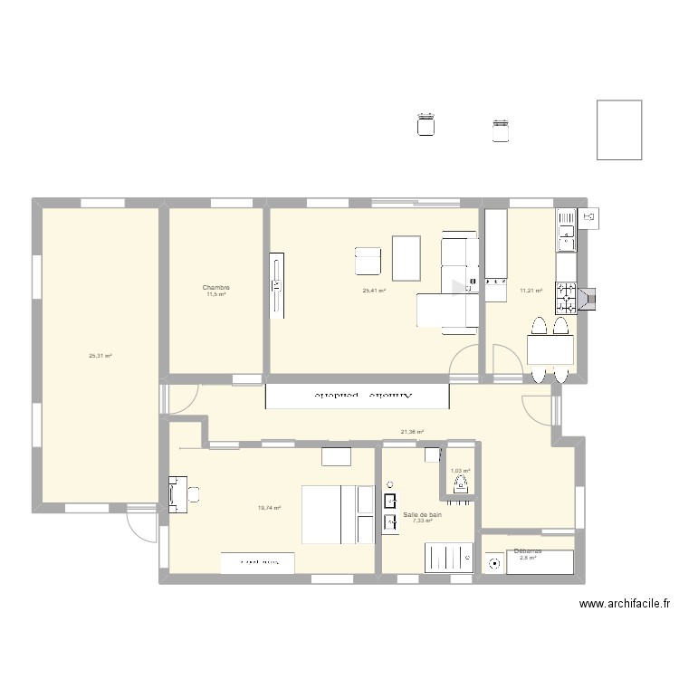 maison labatie. Plan de 9 pièces et 126 m2