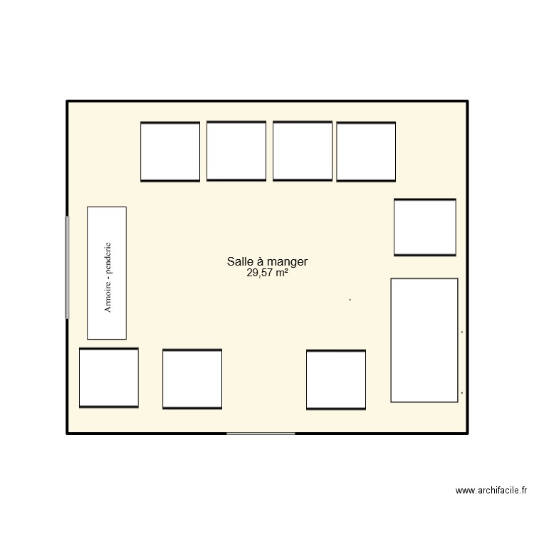 Pièce fonds de jouets. Plan de 1 pièce et 30 m2