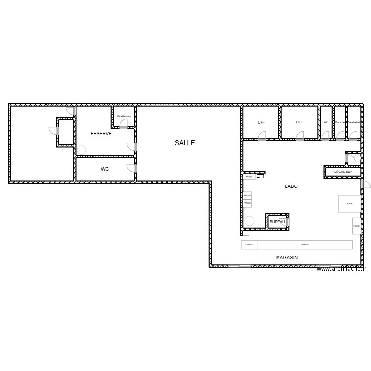 LE FOURNIL DE BIARD 8 MAIB 45. Plan de 14 pièces et 422 m2