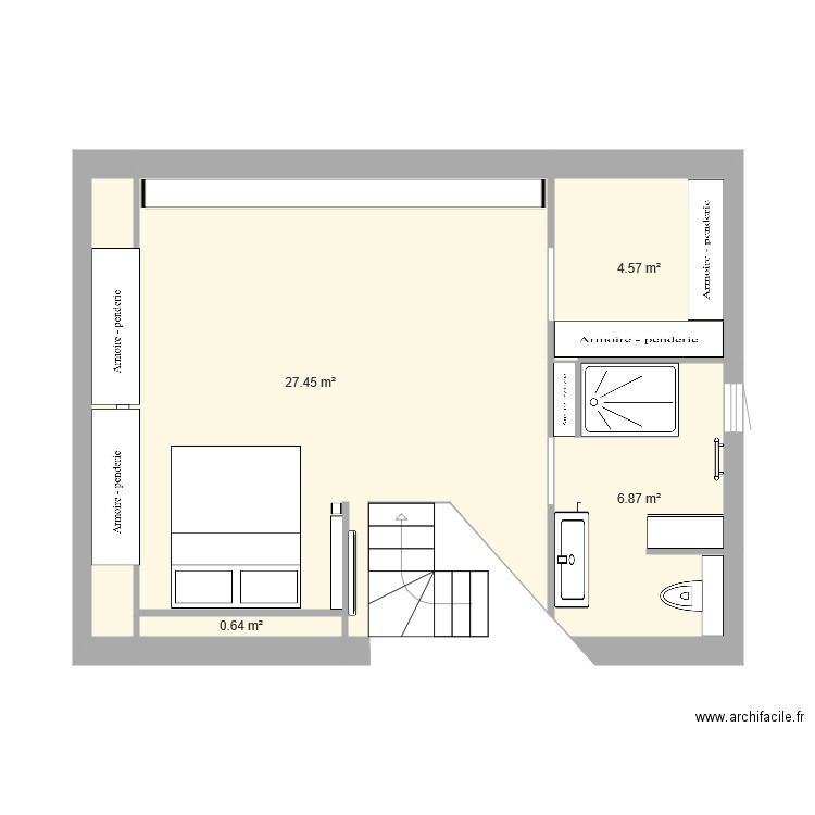 Chambre Parentale. Plan de 0 pièce et 0 m2