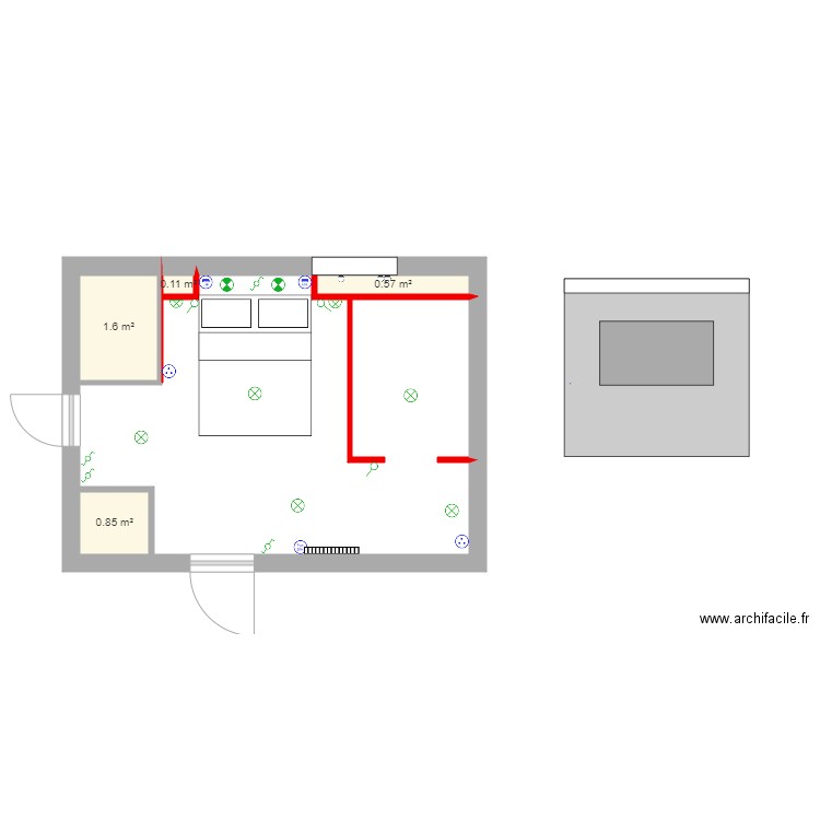 chambre parent. Plan de 0 pièce et 0 m2