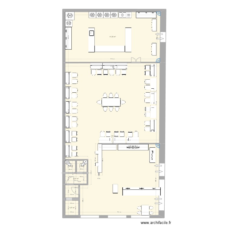 extension obrador. Plan de 6 pièces et 175 m2