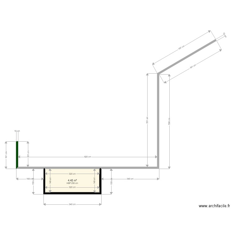 plan de coupe 1. Plan de 0 pièce et 0 m2