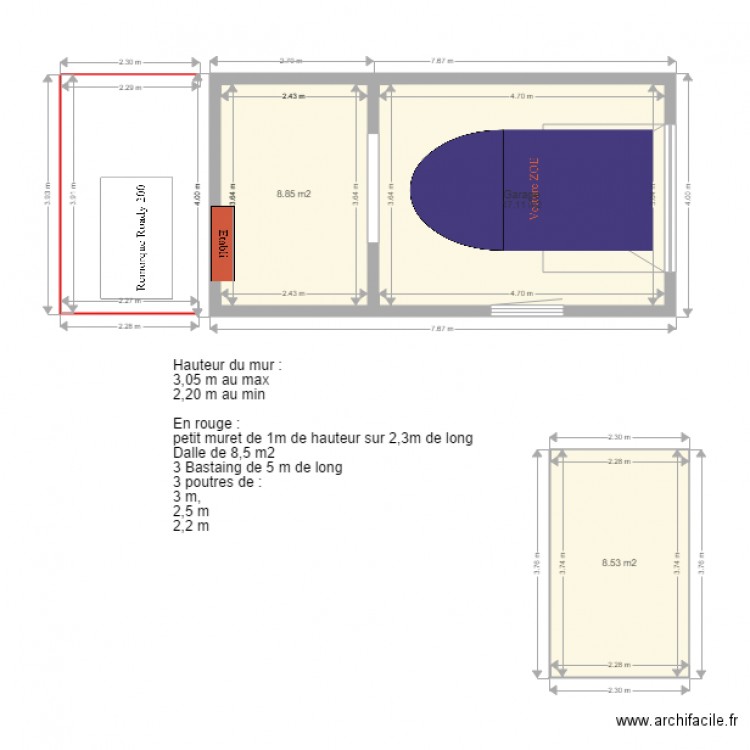 garage. Plan de 0 pièce et 0 m2