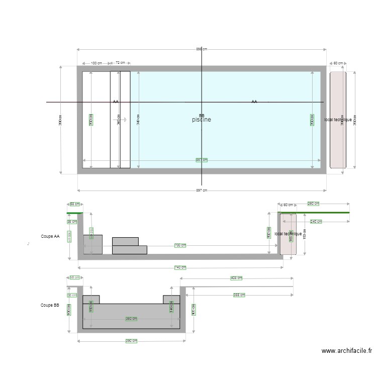 Plan en coupe piscine2 manu1. Plan de 0 pièce et 0 m2