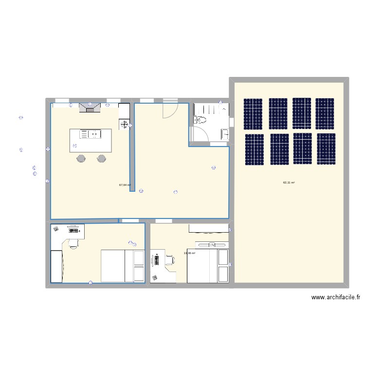 marcos adrian. Plan de 3 pièces et 143 m2