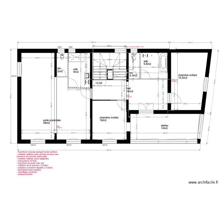 plan projet. Plan de 0 pièce et 0 m2