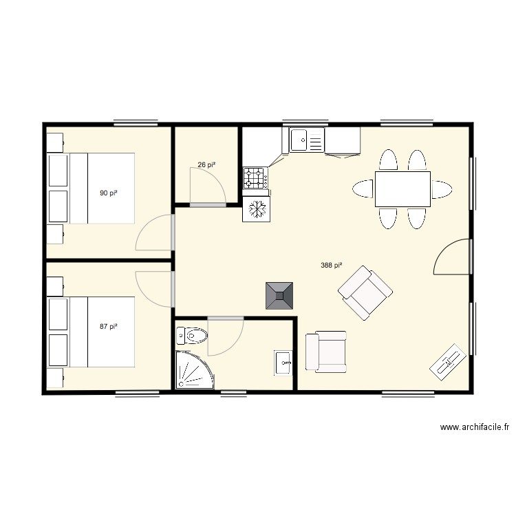 Chalet 20 x 32. Plan de 0 pièce et 0 m2