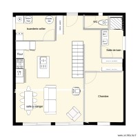 plan maison 8x8 rez de chaussée