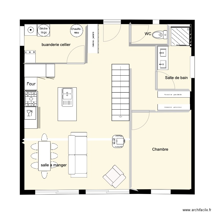 plan maison 8x8 rez de chaussée. Plan de 0 pièce et 0 m2