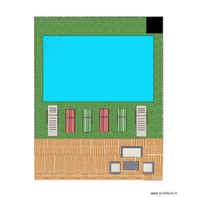 Terrasse Piscine. Plan de 0 pièce et 0 m2