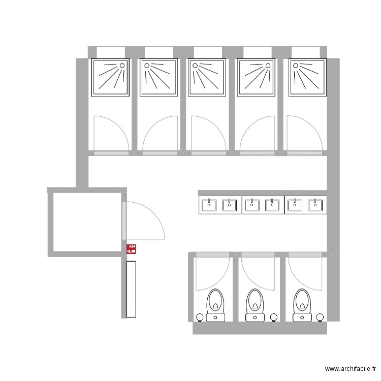 sanitaires communs. Plan de 0 pièce et 0 m2