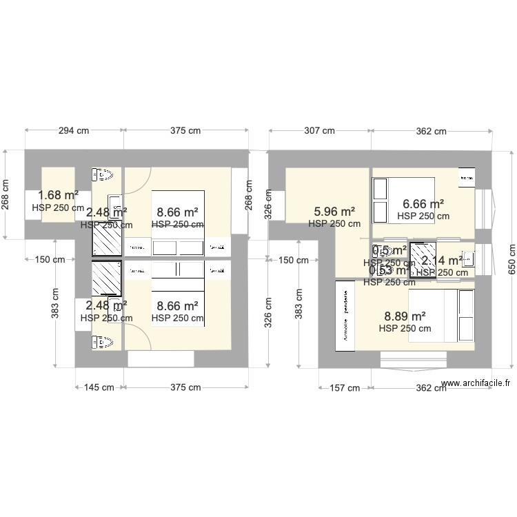 Extension 1 séparées. Plan de 0 pièce et 0 m2