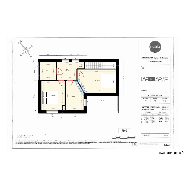 Plan avec escalier initial optio diagonale. Plan de 0 pièce et 0 m2