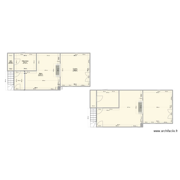 Ty Levenez - Rez de chaussée. Plan de 8 pièces et 99 m2