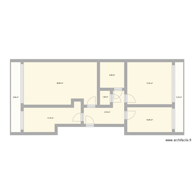 Uccle. Plan de 9 pièces et 97 m2