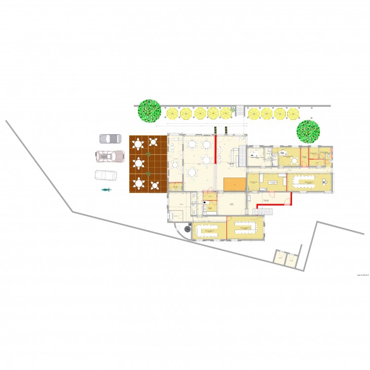 hotel les trois chenes modifié 2. Plan de 0 pièce et 0 m2