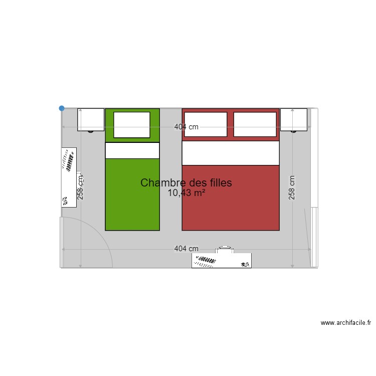 Chambre. Plan de 0 pièce et 0 m2