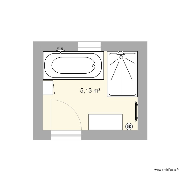 Salle de Bains - Plan dessiné par ClaudiusProd