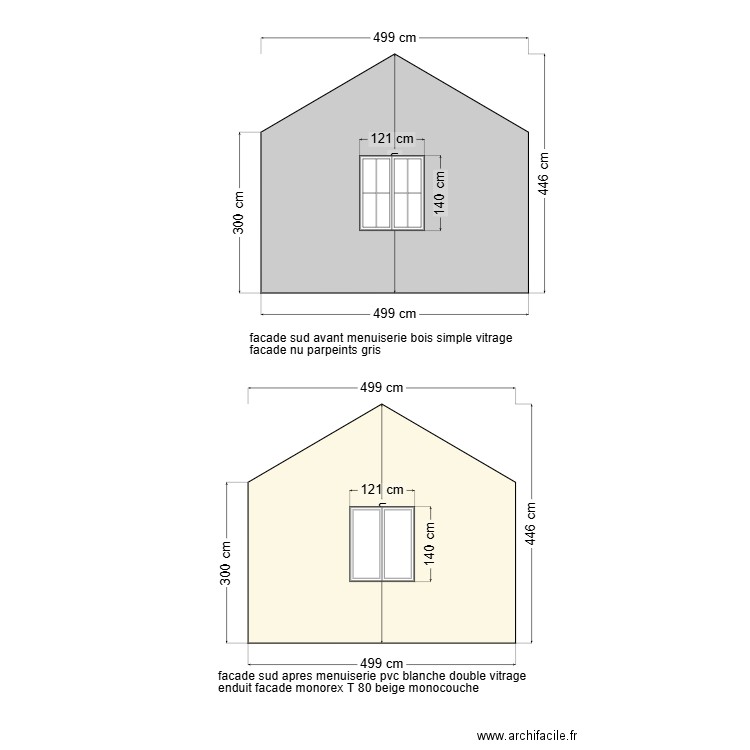 facade nord avant et apres16. Plan de 0 pièce et 0 m2