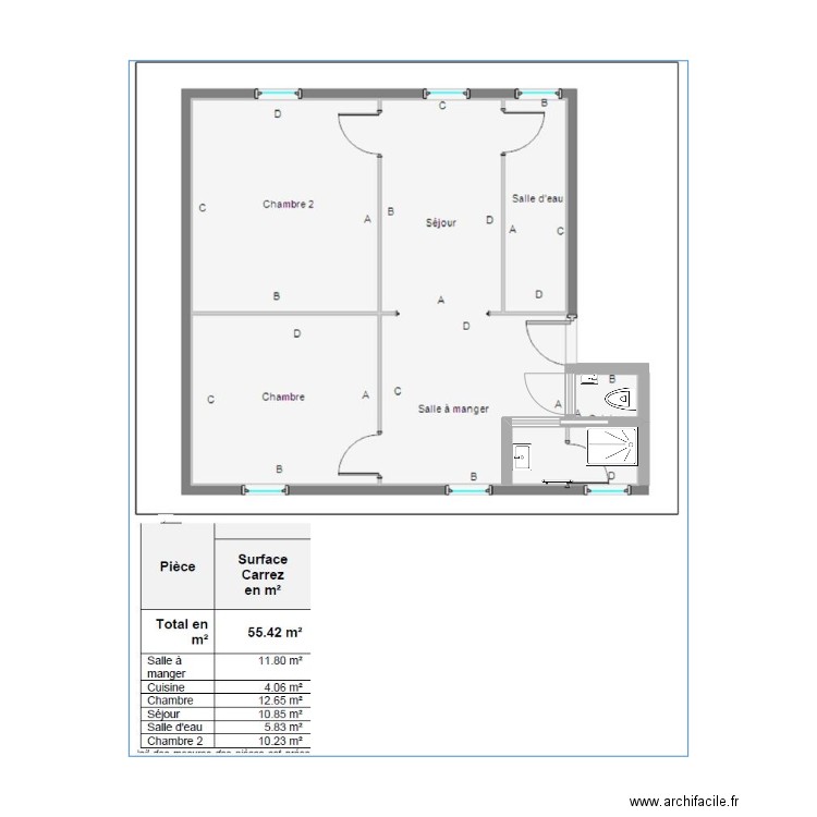 SDB Stéphane TURPAULT. Plan de 0 pièce et 0 m2