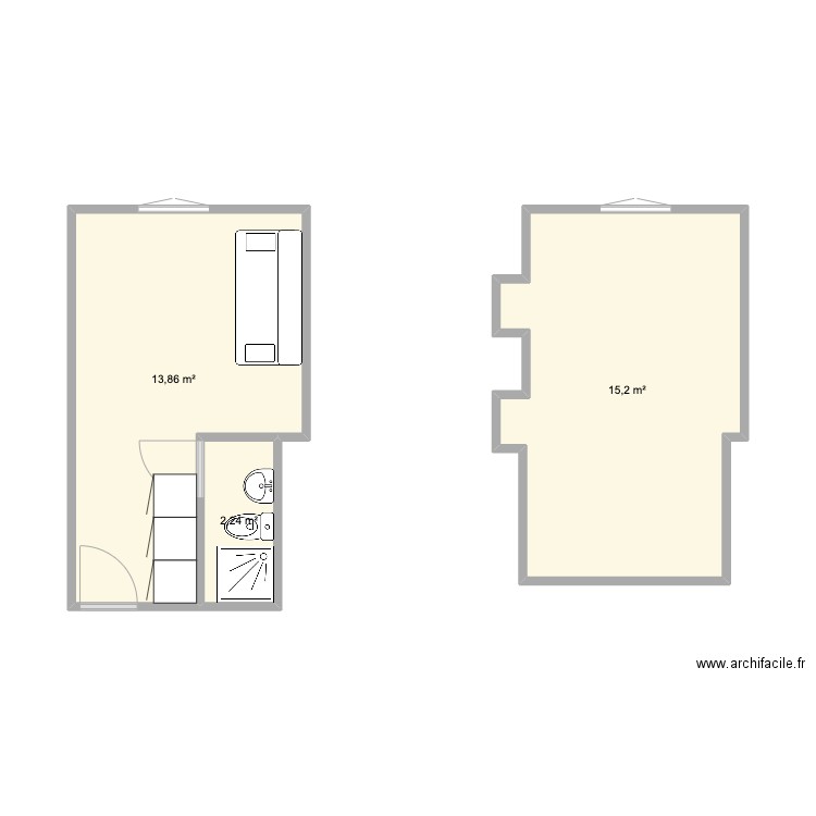 Studio Nanterre. Plan de 0 pièce et 0 m2