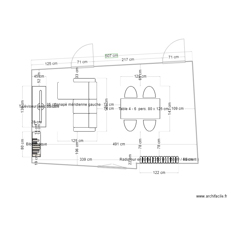 plan salon. Plan de 0 pièce et 0 m2