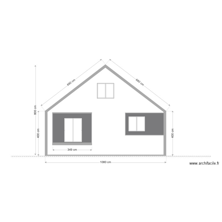 façade sud maison val sans  . Plan de 0 pièce et 0 m2