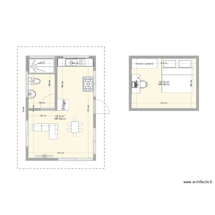 Bungalow avec mezzanine A. Plan de 0 pièce et 0 m2